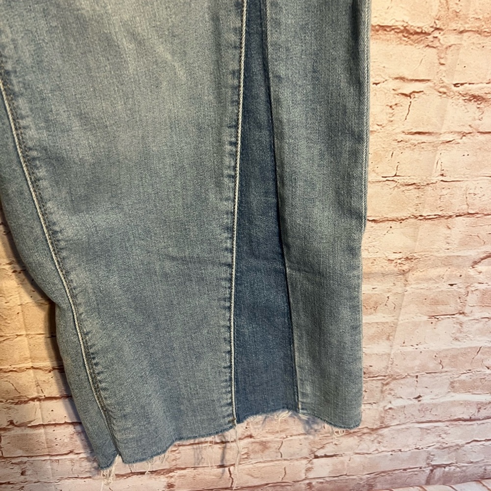 American Eagle low rise baggy stretch wide leg patchwork jeans size 8 short. - Picture 10 of 12